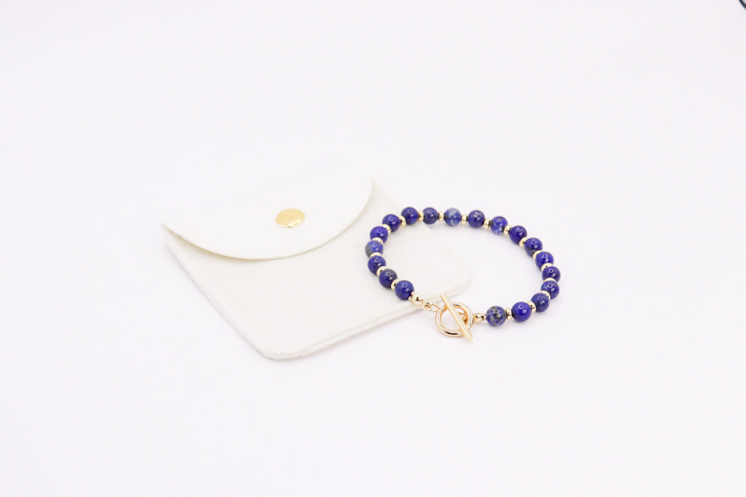 CIRCE | Bracelet in Rose Quartz and 18-carat Gold-plated stainless steel