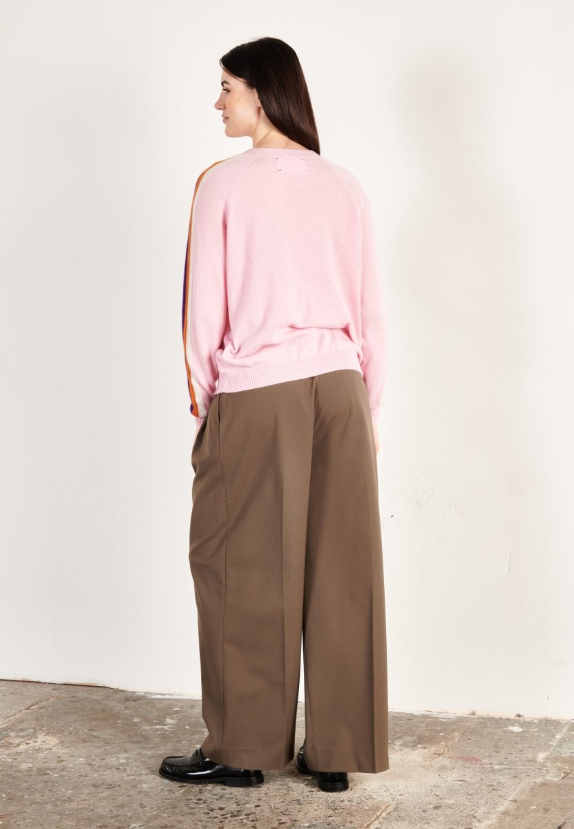Pull col rond cachemire rose/violet/mandarine/écru femme - ZAYA 19
