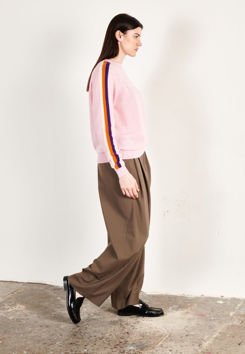 Pull col rond cachemire rose/violet/mandarine/écru femme - ZAYA 19